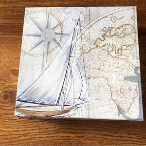 Discover sail explore covered storage box decor